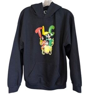 TLC Black Graphic Hoodie Hooded Pullover Sweater 90s R&B MD Hip Hop